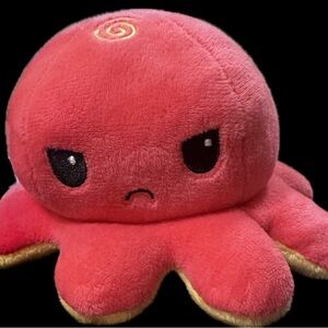 Reversible Plush Octopus Toy - Red/Yellow